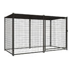 Removable Tray Heavy Duty Outdoor Dog Kennel Black Steel