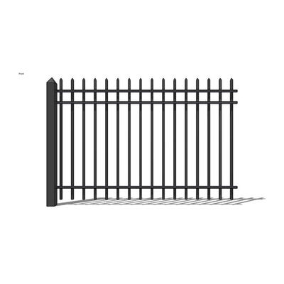 Home Garden Decorative Black Wrought Iron Fence Panels Tubular Steel Fence
